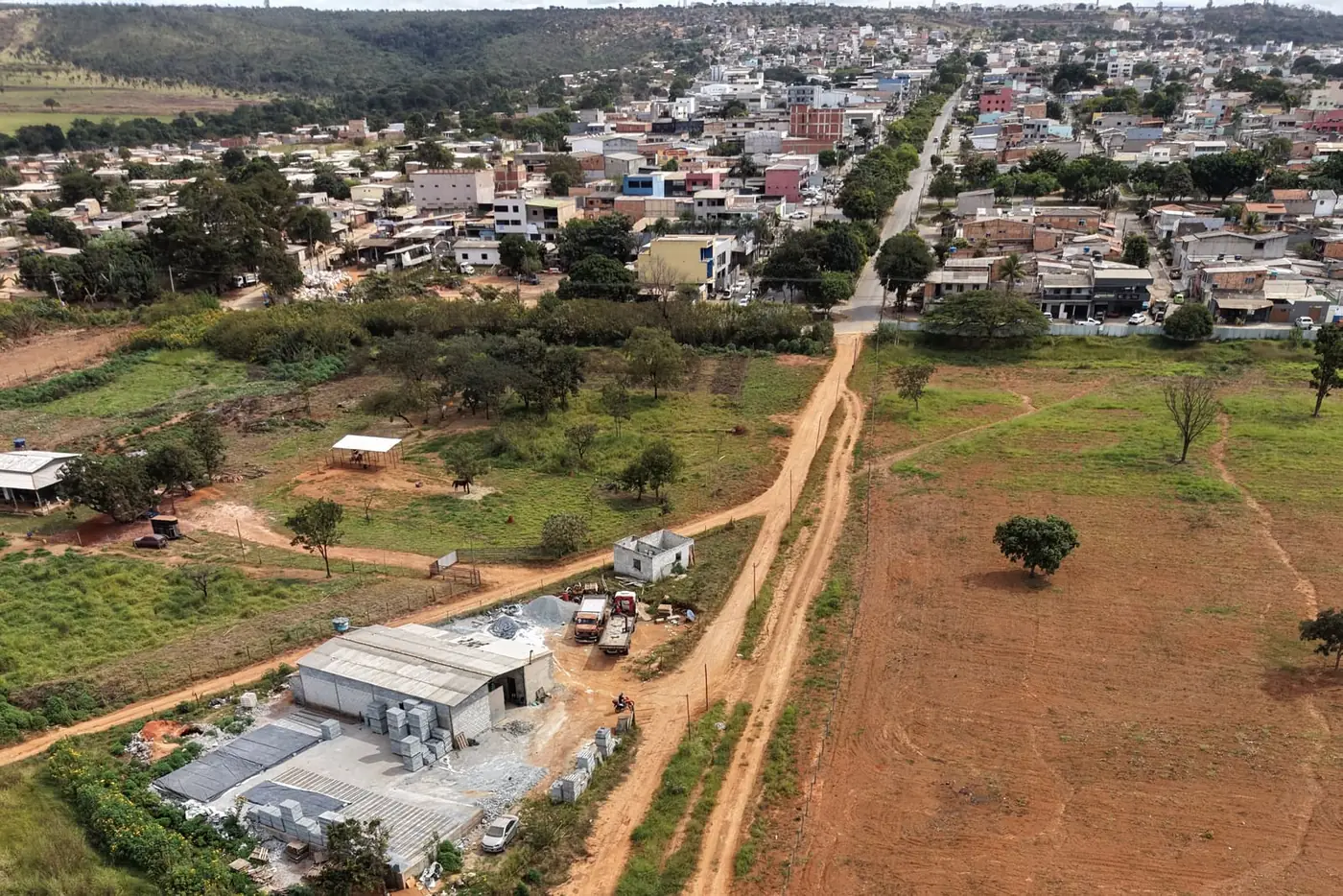Vista aérea do trecho por onde a Via de Ligação Morro da Cruz vai passar